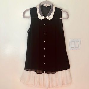 Black, lace and pearls perfect blouse